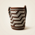 Mochila Wayuu Original - Diseño Geométrico en Tonos Tierra